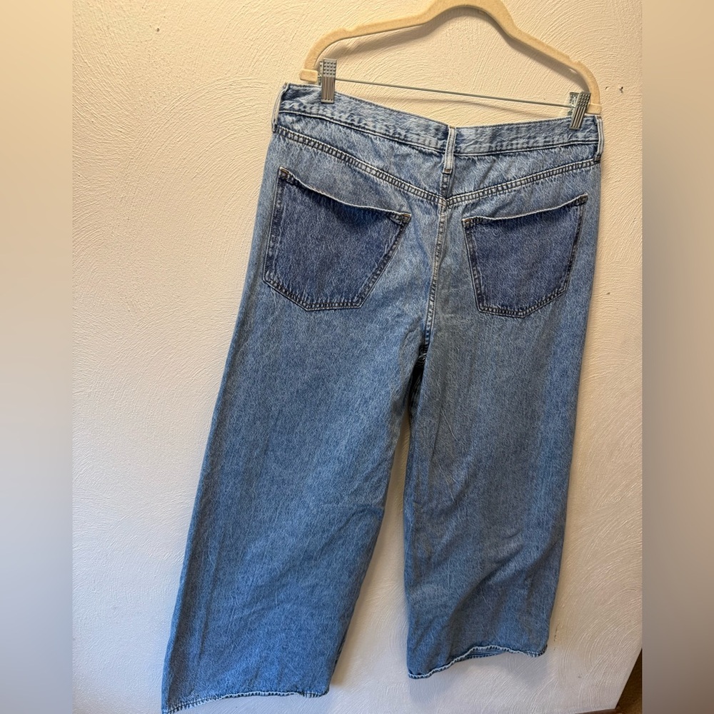 Universal Thread Baggy Wide Leg Jeans 100% Cotton High Rise Y2K Denim Size 14 - Picture 3 of 6
